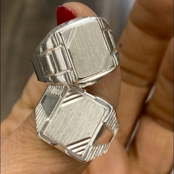 Silver Men's Signet Ring 15mm sizes 8 9 10 11 12
